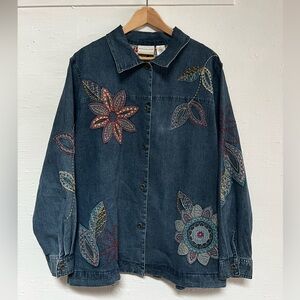 Alfred Dunner Women’s Embroidered Denim Jacket